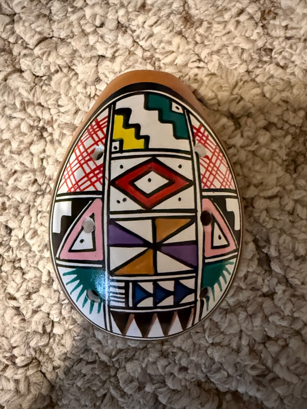 Hand-Painted Geometric Egg flute Art - Multicolor - Picture 4 of 4